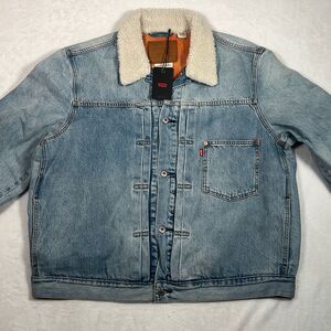 Levi Premium relaxed Sherpa collar blue Jean comfortable jacket NWT Men‎ XL